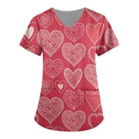 Žene Ljeto tuničke vrhove Pulover kratkih rukava Ženska bluza V-izrez Graphic Print Modna majica 5xl