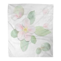 Flannel baca pokrivaće listove bijele pastelne akvarelne ploče zelene boje i ružičasto meko za kauč