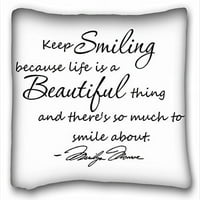 Winhome Poznati citati se drže nasmijani jer je život prekrasna stvar jastučni jastučni jastučni poklopac