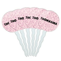 Thomasina Cupcake Picks Toppers - set - ružičasti Speckles