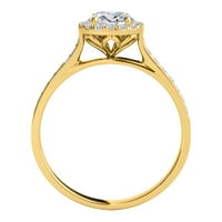 Aonejewelry 0. CT. TTW Halo Diamond zaručnički zaručni prsten u 14K čvrstog žutog zlata