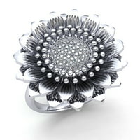 Prirodno 0,5ct okrugli rez Diamond Dame Flower Vintage Godišnjica Angažovano prstenasto čvrsto 14k ruža,