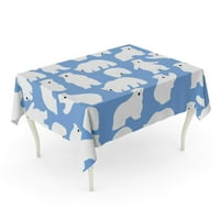 Plavi grafički polarni medvjed uzorak slatka silueta Prekrasna ljepota stolnjak stolnjak stol za stol