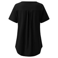 Žene plus veličina ljetne casual čipke košulje okrugli vrat kratki rukav tee tunički bluza dugih rukava