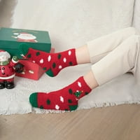 1Pair za odrasle božićne čarape Ženske tople koraljne plišane srednje čarape čarape za jednu veličinu