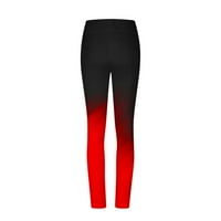 Safuny ženske joge nogave hlače pada opuštene gradijentne boje blok visoke struke pantalone za spajanje sportske djevojke trendi crvene m