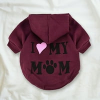 Papaba Puppy Hoodie, Pulover štenad zadebljani premium materijal voli moju mamu tiskanu slatkog džempera za teddy Dog