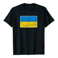 Tking modni muške ukrajinske zastave Majica pamučna majica kratkih rukava kratkih rukava - crna m