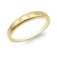 Ženske žuto pozlaćene okrugle CZ ugrađene obične vjenčane prstene veličine 4-10