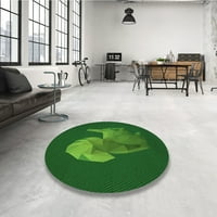 Ahgly Company u zatvorenom okruglom uzorkovima dubokog smaragdnog zelenog područja zelenog područja, 3 'runda
