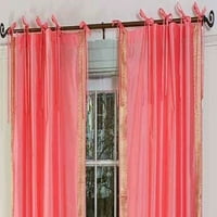 Pink Tip Top Sheer Sari zavjesa za zavjese - 43W 96L - par