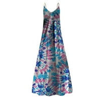 Ljetna haljina za žene plus veličine gradijentna haljina Linijska ljuljačka cvjetna gradijent boja bez
