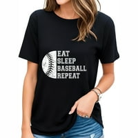Jedite bejzbol za spavanje Bejzbol igrač smiješan ba ženski grafički čaj sa podebljanim tiskom, majica