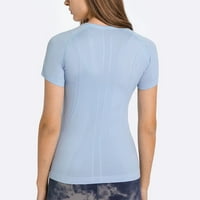 Žene Osnovni okrugli vrat Majica s kratkim rukavima Solid Obrazac Fit WorkOut Yoga Sportska majica Casual