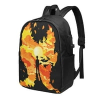 Putni ruksak za laptop, paljenje vatrenog plamena Čovjek Ispisuje vanjsku pješačku torbu školsku torbu casual lagan dnevni paket