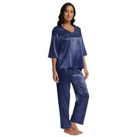 Womens pidžama set plus veličine hlača sa ručicama dužine - ženske pidžame Udobno meko set proljeće