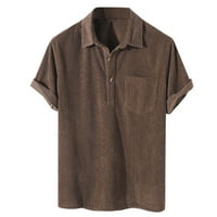 Polo majice za muškarce muško casual corduroy t majica bluza od čvrstog isključivanja kratkih rukava