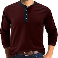 Avamo pulover s dugim rukavima za muške casual gumbe gore Henley V rect T majice Jesen Comfy majica