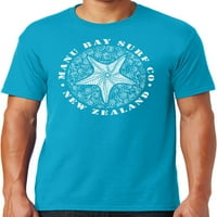 Mens Manu Bay Surf Company White Starfish majica, 5xl cali plava