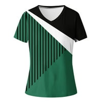 GATHRGYP ženski vrhovi i bluze, ljetni klirens, ženska modna štampa ležerna V-izrez kratkih rukava s majicama