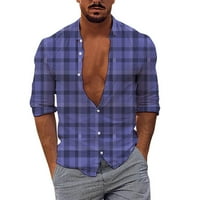 Muškarci Ležerne prilike s dugim rukavima Sumndown vrat 3D Štampane košulje Modne top bluze Košulje