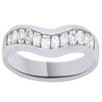 Bijeli prirodni dijamantski godišnjički prsten u 14k bijelo zlato
