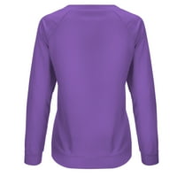 Fjofpr Žene padajuće košulje dugih rukava za žene Solid Color Crewneck Tops Ležerne prilike prozračne labave fit pulover bluza