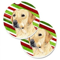 Labrador Candy Cane Holiday Božićni set nosača čaša Car Coaster