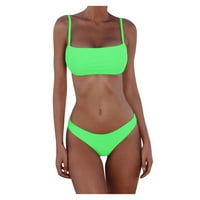 BIKINI kupaći kostimi za žene Seksi žene Bikini Print Dvodijelni kušani kupaći odjeća za cipele od punog boja Povrat zelenih 6