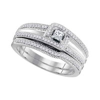 Veličina - 10k bijeli zlatni princezoni rez dijamant Bridal Wedding Angažman prsten