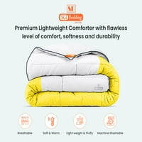 Twin Contrast Conforter Set Microfiber Fullow Count Yellow
