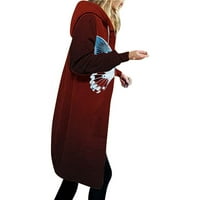 Viadha usjev vrhovi za žene Trendi ženski Halloween tiskani kapuljač dugača s dugim jaknom