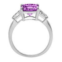 3CT Asscher Cut Purple Simulirani alexandrit 14k bijeli zlatni egraviranje izveštaja godišnjice Angažovanje