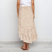 Jsaierl ženski ljetni šifon Boho Print A-line Midi suknje visoke struk nabrana ruffle swing skirt odmora