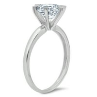 1. CT sjajan okrugli rez prozirni simulirani dijamant 18k bijeli zlatni pasijans prsten sz 8.5