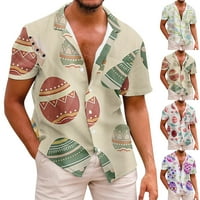 Uskršnji tiskani muški ljetni labavi modni majica s kratkim rukavima