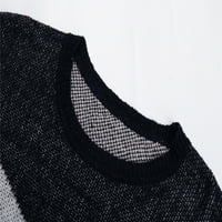 Zimske uštede džemperi za žene čišćenje dame okrugli vrat dugih rukava boja blok pulover pleteni džemper crni