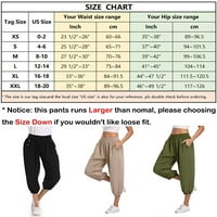 Dilgul ženske harem hlače labave fit capri pantalone jogger workout joga hlače sa džepovima siva 2xl