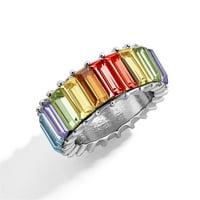 Prstenovi vintage romantična exquis puni bušilica višebojne geometrijske prstenove dame nakit
