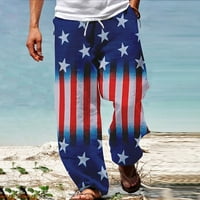 Muškarci Američka zastava Patriotske hlače za muškarce 4. jula Hipi Harem hlače Baggy Boho Yoga Casual