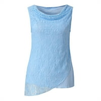 Homodles Ženska majica V-izrez - Ležerne prilike Crewneck Sole Splice prsluk prsluk plave veličine 5xl