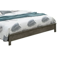 Passion Furniture PF-G2405A-FB Burlington Tapacirani krevet na ploči, Siva - puna veličina