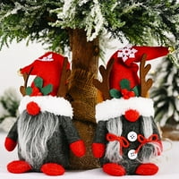 JLONG CHISTS GNOME GUSh ELF ukrasi -MRS Xmas Holiday Handmade Skandinavska Tomte za božićne ukrase -