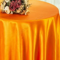 Vjenčanje posteljina Inc. 90 '' Okrugli satenski stol stolnjak - mandarina
