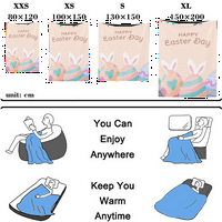 DiCasser Easter Bunnies Jaja ćebad sa jastukom Slatka udobna mekane ćebe za kućni kauč, krevet i kauč