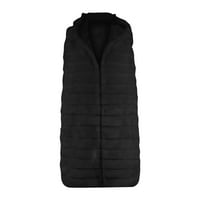 Ženski kaputinski kaput od puhača s dugim rukavima toplo - Gilet kaput kaput dugačak jaknu kaput, crna