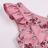 Yyeselk Dječja sekfina haljina suknja Flying rukava djevojka haljina festivalska stranačka haljina ružičasta 9- godina