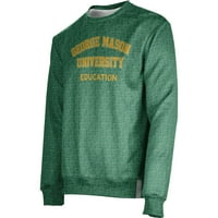 Muški Green George Mason Patriots Obrazovanje Ime Drop Crewneck Pulover Duweatshirt