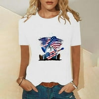 Dahyich ženske majice kratki rukav Trendi grafički tees Cute Crewneck vrhova Dan neovisnosti Smiješne