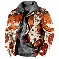 Proljetne jakne starije odjeće Muška zima Hallowee Ležerne prilike za dugulja dugih rukava gumb debeli kaput narančasta 5xl